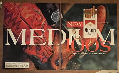 ヴィンテージ Marlboro Medium ソフトパック 額装 ウォールアート 1992 Marlboro Medium 100s Special Place Marlboro Country