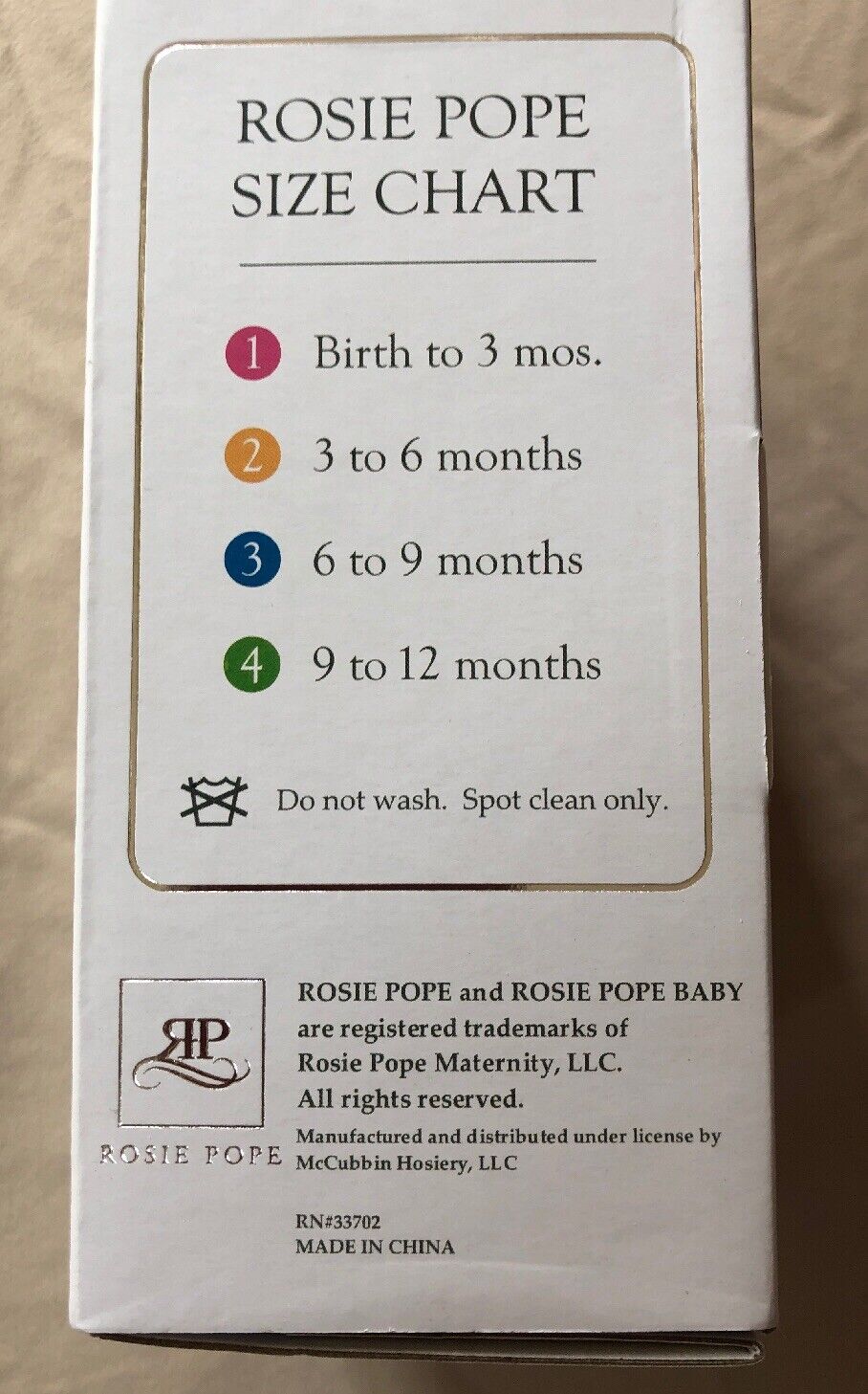 Rosie Pope Size Chart