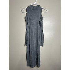 Women’s Medium Cecico Heather Gray Open Shoulder Bodycon Dress High Neck