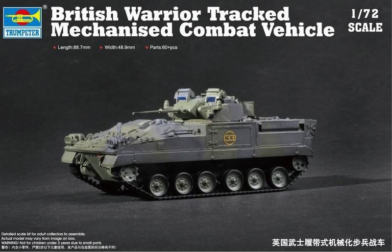 Trumpeter 07101 - 1:72 British Warrior Tracked Mechanized Vehicle - New