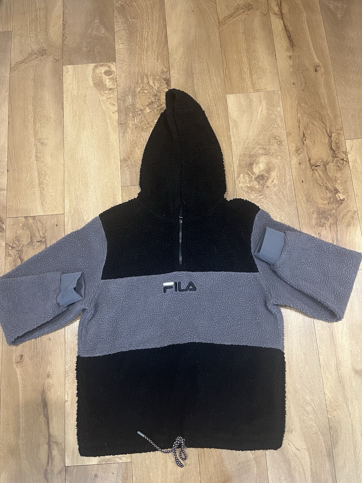 Felpa con cappuccio uomo Fila taglia media grigio e nero