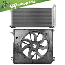 A/C Condenser and Radiator Cooling Fan Assembly For 20-21 Toyota Highlander 2.5L