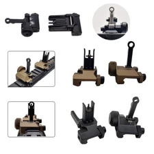 Metal Flip-Up Front Rear Sight Rail Machine CNC Aiming Folding KAC300 Sight