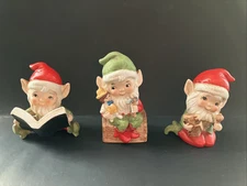 Vtg Homco Figurines Santa Elves Christmas Toy Makers 5406 Set Homeco Pixie Gnome
