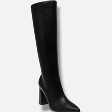 Wild Pair Women's Black Islah Wide-Calf Block Heel Knee High Boots Size 10M