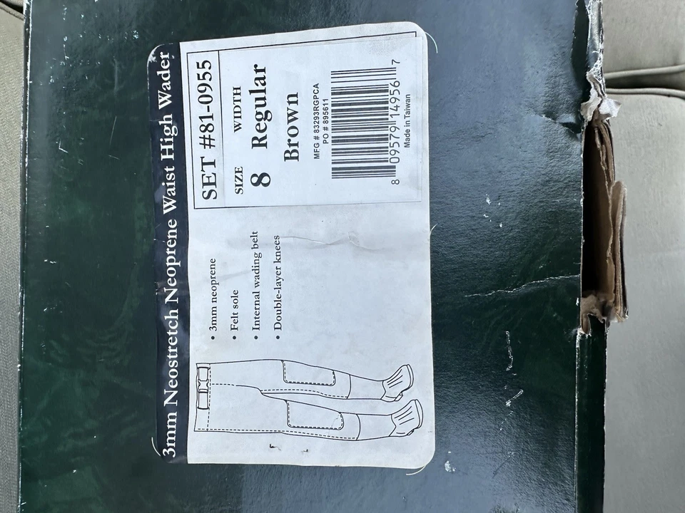 Cabelas 3MM Neostretch Neoprene Waist high Wader Mens Size 8 New In Box - Image 2 of 4