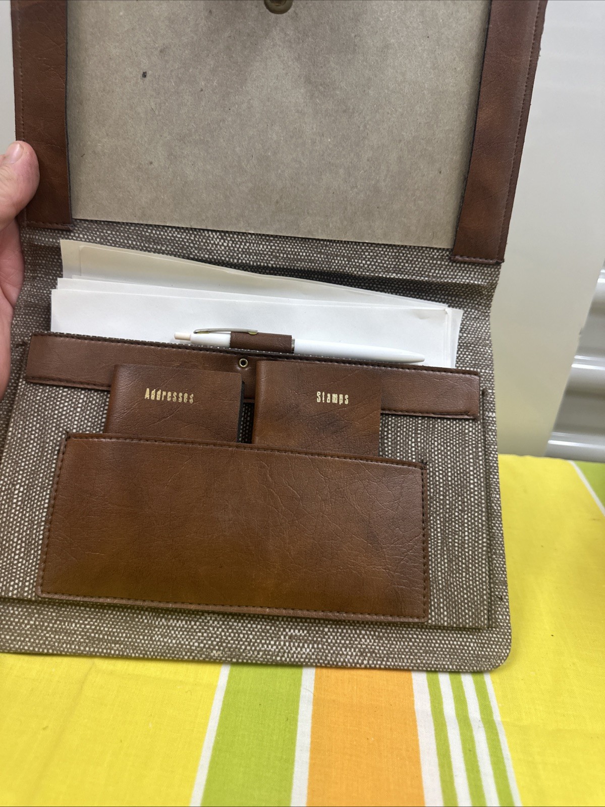 Vintage Brown Leather  Organizer/Portfolio