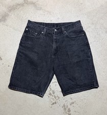 Vintage 2001 Levi s 550 Relaxed Fit Husky Black Denim Shorts Size 32 Faded