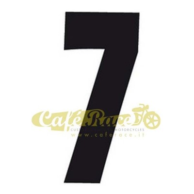 Number 7 Black Number Plate Fairing Cafe Racer Tracker Scrambler