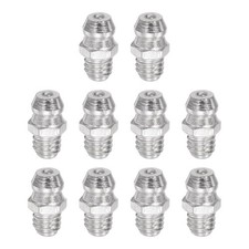 100Pcs Nickel-Plated Iron Straight Hydraulic Grease Fitting M6 x 1mm Thread