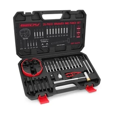 Premium Pin Punch Hammer Set: 25-Piece Punch Set and Hammer with Bench Block,...