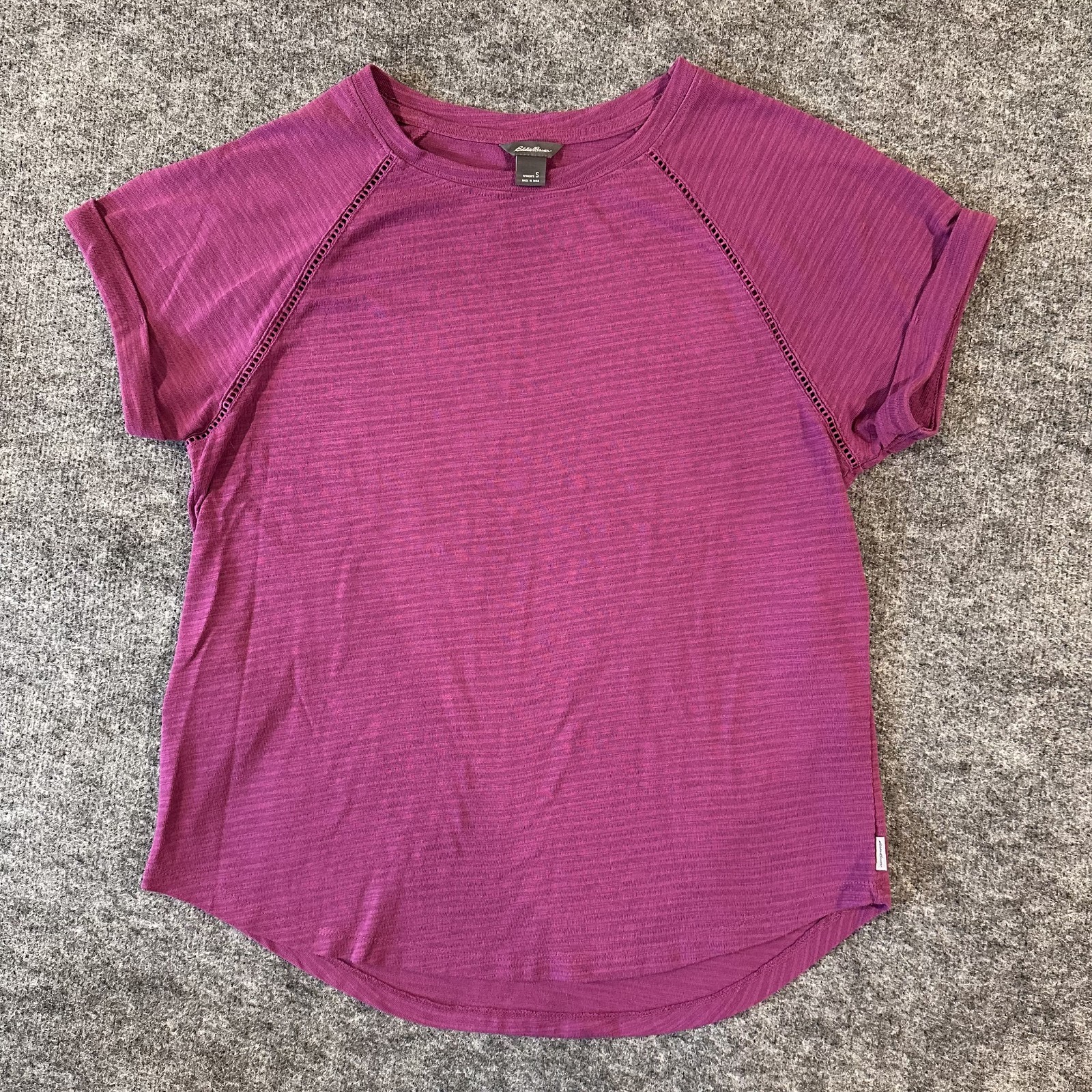Eddie Bauer Cotton Blend T-shirt Crew neck Pink/Mauve Women's Size Small