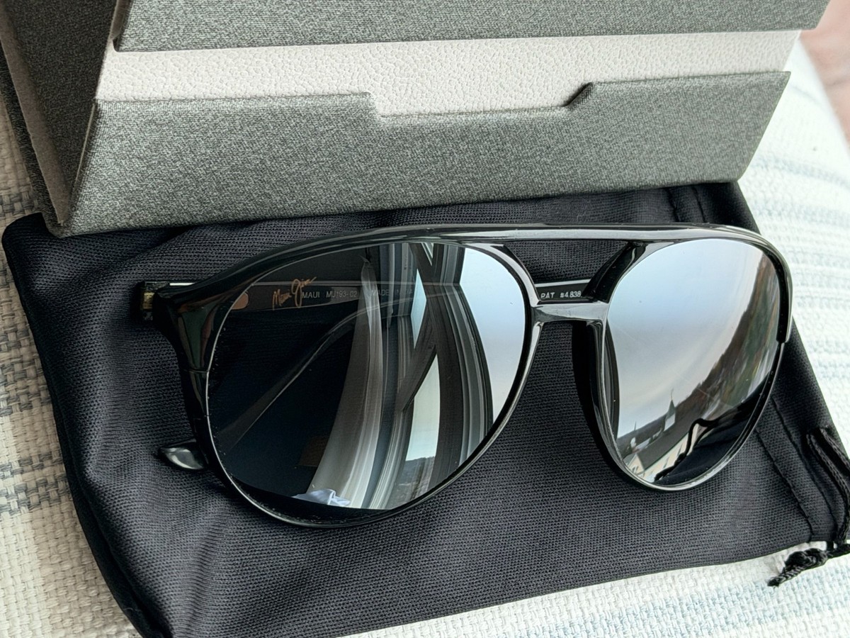 Maui Jim Aviator MJ 193 02 Black Frame + Grey Gradient Polarized