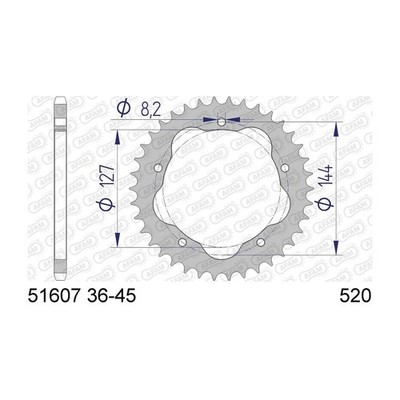 Afam Kettenrad 520 38z Alu Hart-anod.anth F.pcd