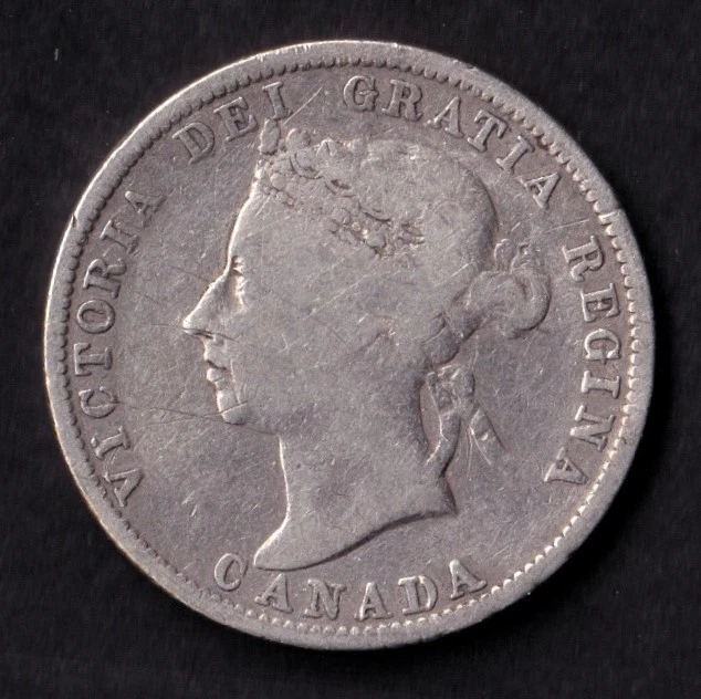 Canada 1888 25c Twenty Five Cent Silver Coin Queen Victoria Narrow "8"s .925 - Image 2 of 2