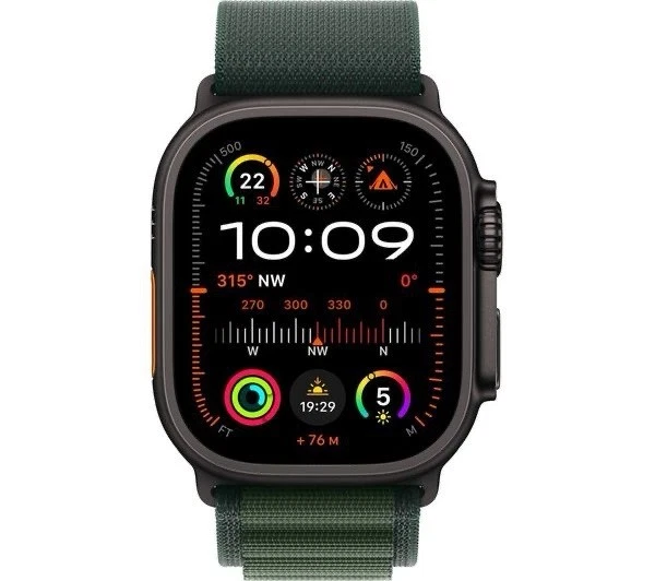 APPLE Watch Ultra 2 GPS + Cellular 49 mm Waterproof Dark Green Alpine Loop - New - Image 2 of 4