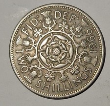 1966 FREE,TWO SHILLING GREAT BRITAIN BEAUTIFUL COIN MUST HAVE COIN STUNNING