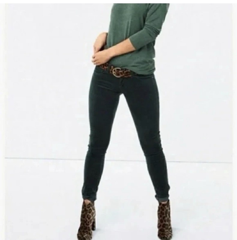 Cabi Size 12 Forest Green Skinny Corduroy Jeans Cords Style 3743