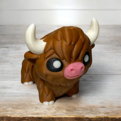 3D Printed Articulating Highland Cow - Decor / Fidget Toy
