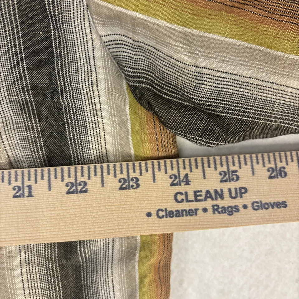 Camisa Stacy Adams Mezcla de Lino Rayas Manga Corta Para Hombre XL Marrón Tostado Dorado Foto 4 de 4