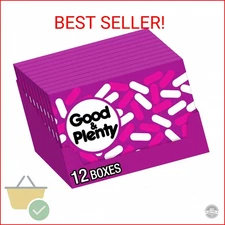 GOOD & PLENTY Licorice Fat Free, Candy Boxes, 6 oz (12 Count)