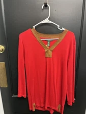 Lauren Ralph Lauren Ladies Red 3/4 Sleeve Ladies Blouse - Size L