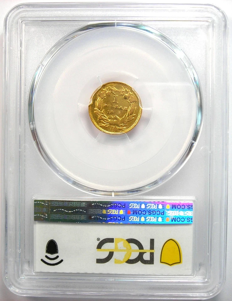 1859-D Indian Gold Dollar G$1 - Certified PCGS XF40 (EF40) - Rare Dahlonega Coin - Image 3 of 4