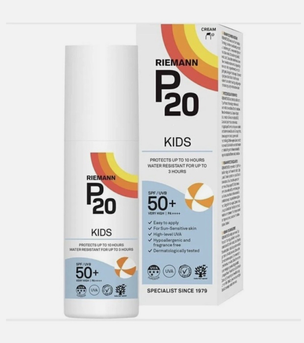 P20 Sun Care for Kids SPF 50+ Very High UVA UVB Suncare Cream 100ml