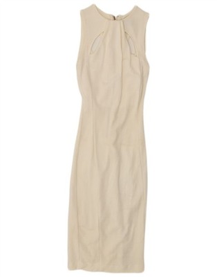 Sport Staff Damen ärmelloses figurbetontes Kleid UK 6 XS cremeweiß DJ13