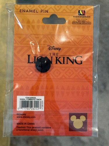 Disney PALM Simba, Timon, Pumbaa Lion King pin NEW - Picture 2 of 2