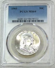 1961 Franklin Half Dollar PCGS MS64 95% FBL Frosty Just Graded New Holder #H257C