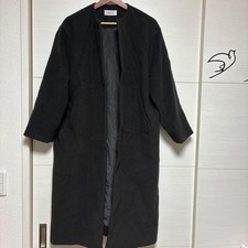 Mila Owen Long Coat Black Free Size No Collar Design