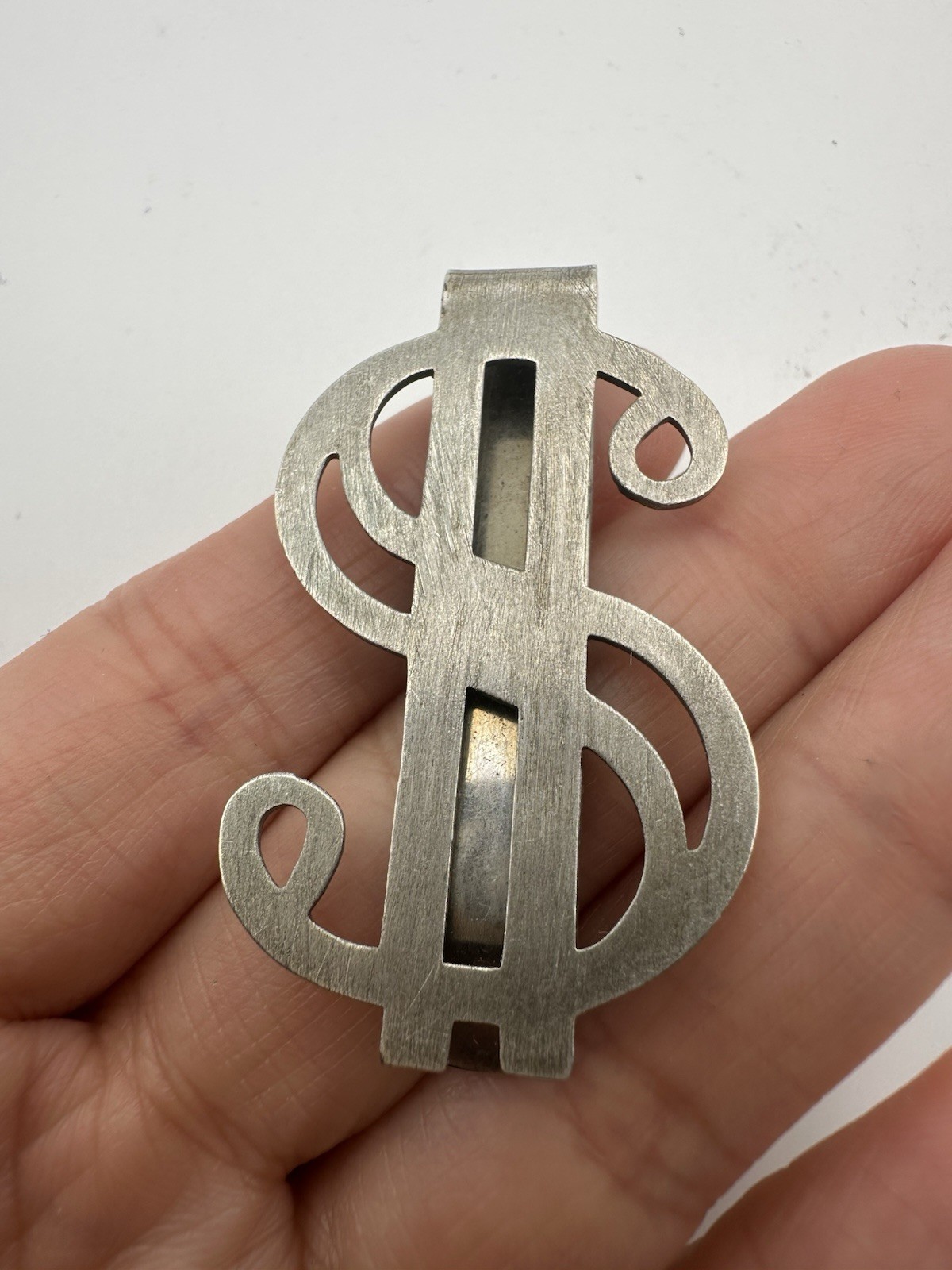 Vintage Sterling Silver Dollar Sign Money Clip-image