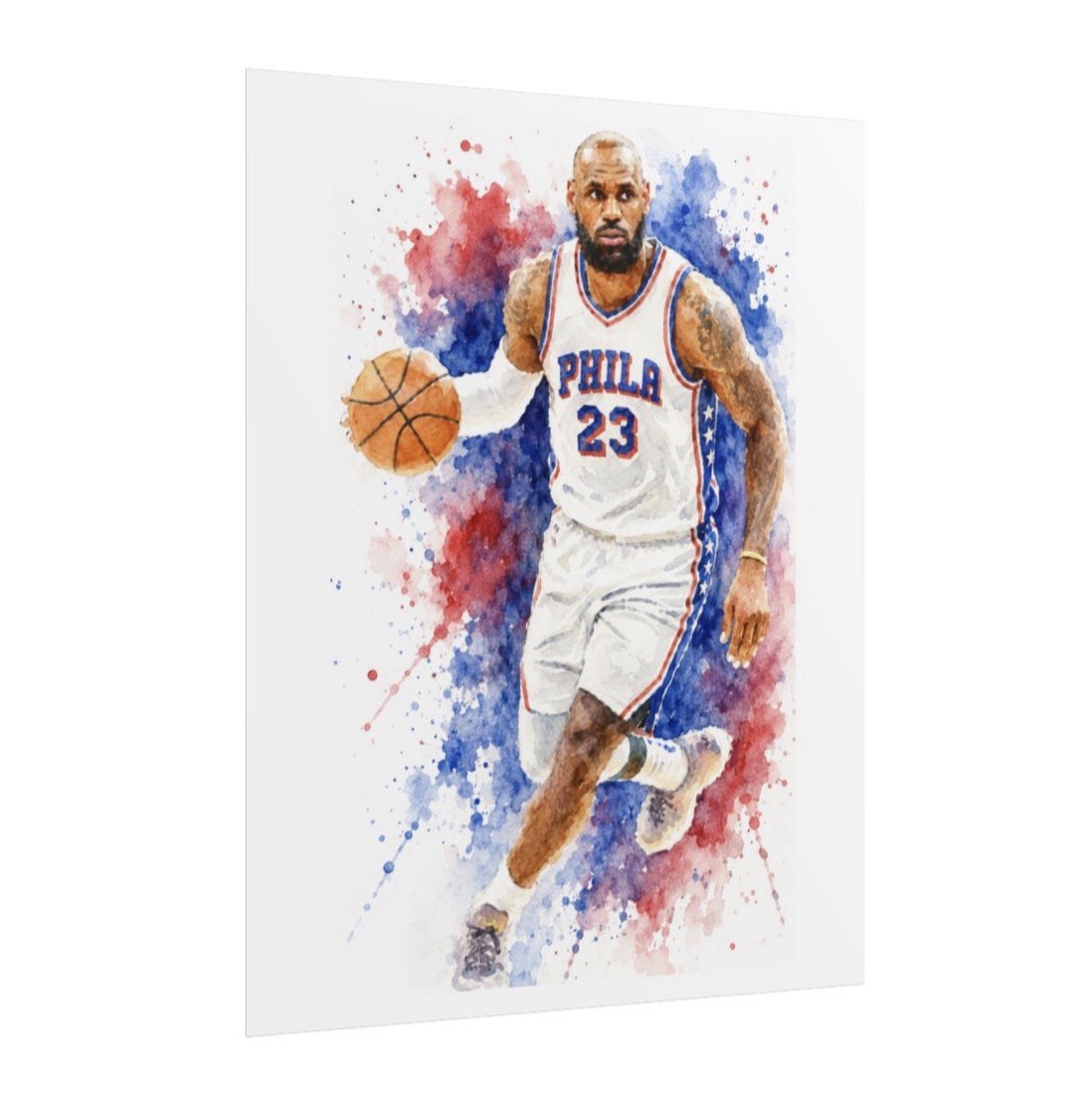 Lebron James 76ers Sixers 8 x 10 Artist Print Philadelphia Philly