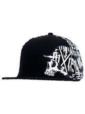 Metal Mulisha Men's Skattered Flex Hat Skull Helmet Motocross Logo Baseball Cap