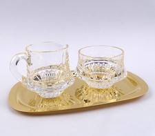 Nachtmann Europa Milchk&auml;nnchen Zuckerschale Tablett Kristall Glas West Germany