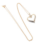 ESTATE 10K YELLOW GOLD NATURAL DIAMOND BAGUETTE HEART PENDANT 18" NECKLACE #7874 — photo 2