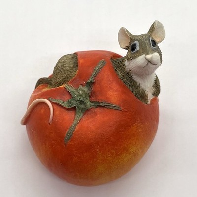 Munro After the Party Mouse in Tomato Figurine Faux Food Mice Figure 1995 Vtg
