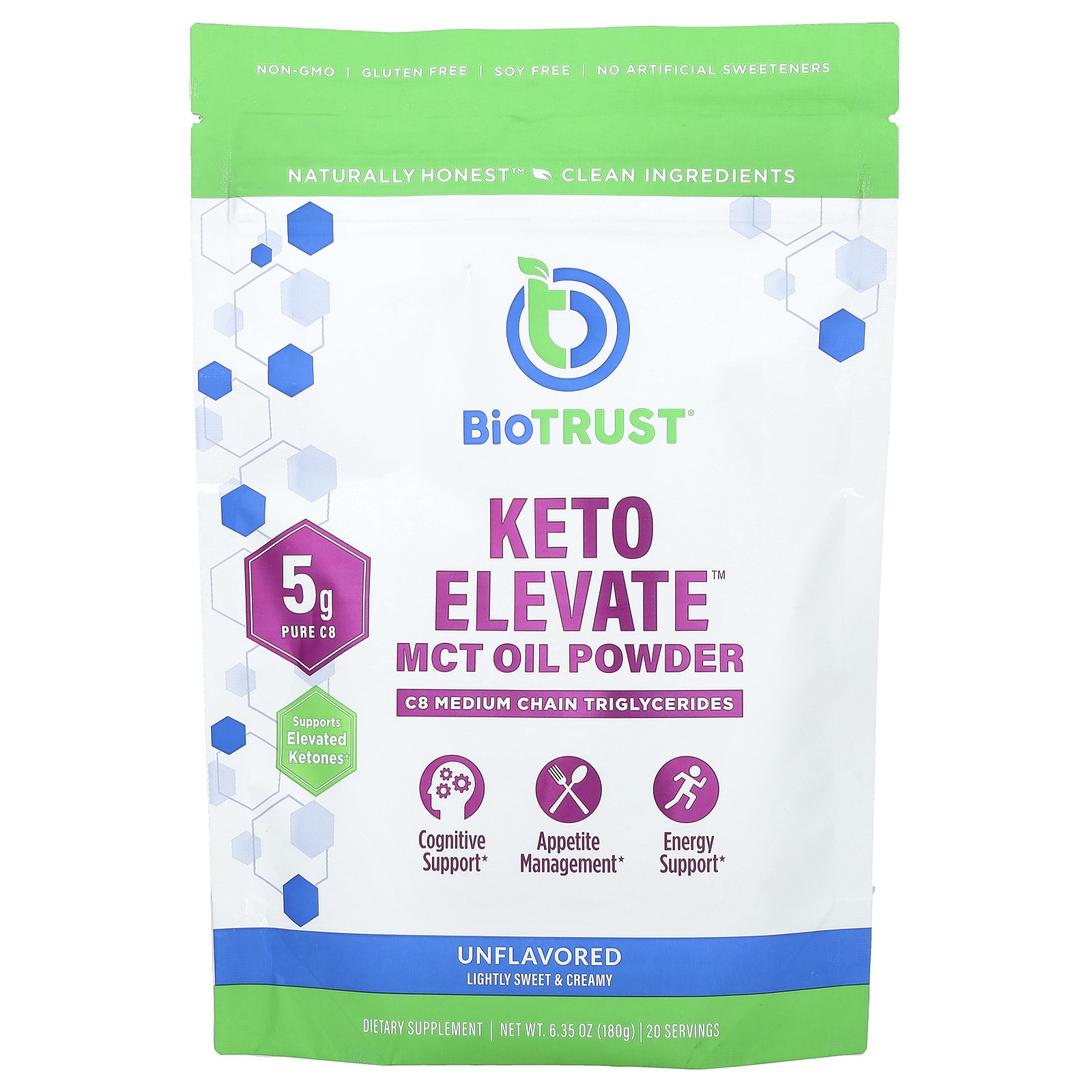 Keto Elevate, масляный порошок MCT, без вкуса, 6,35 унции (180 г)