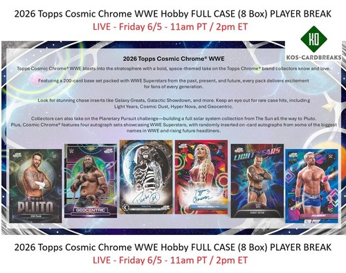 Chelsea Green 2026 Topps Cosmic Chrome WWE FULL CASE 8 Box BREAK