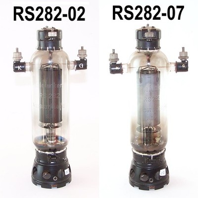 Selektiertes Paar Telefunken 100 Watt Triode RS282  / geprüft / tested / (02+07)
