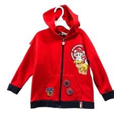 Paw Patrol Kids 5T 5/6 Zip Hoodie Red Sweatshirt Boys Girls
