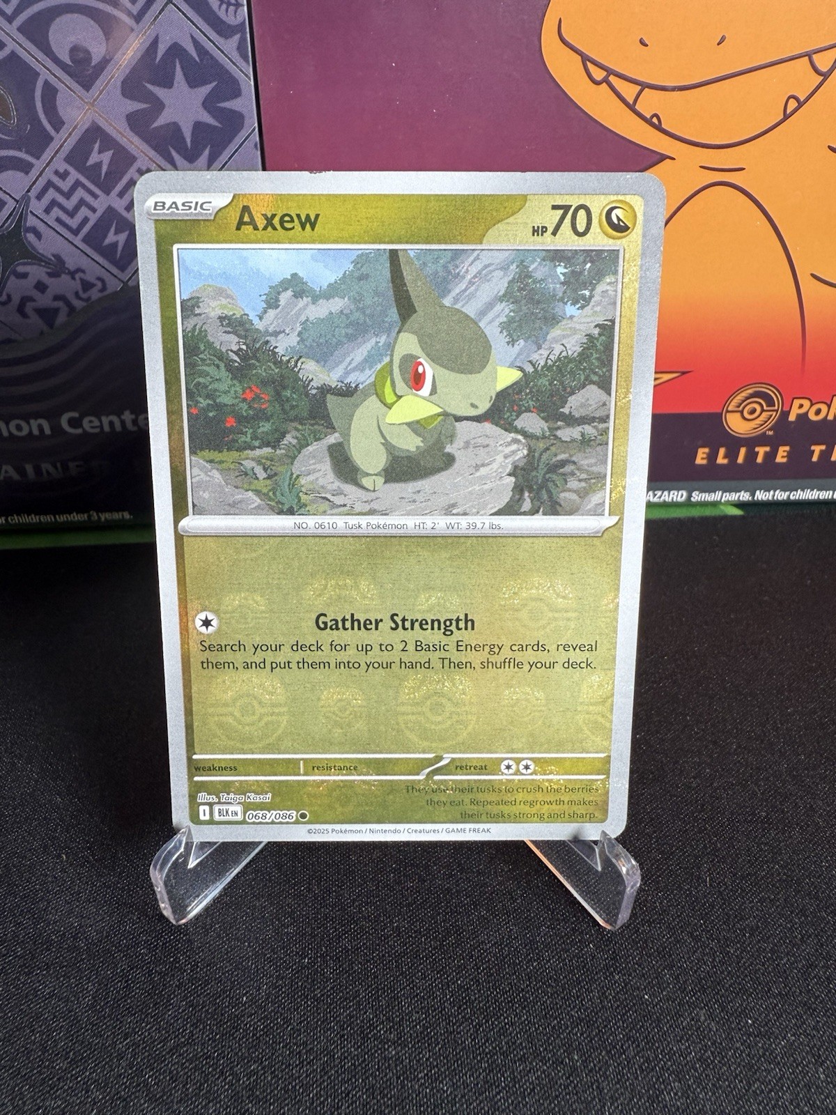 Axew Master Ball Reverse Holo 068/086 Black Bolt Pokemon Card English