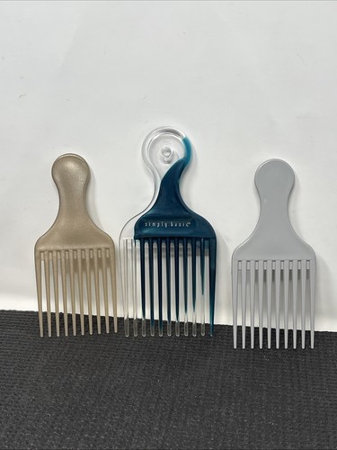 3 Vintage Simply Basic Hair Teasing Black Comb Pick 2 Unbranded - Picture 5 of 7