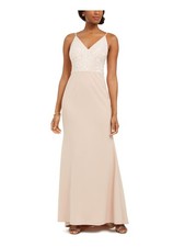 VINCE CAMUTO Womens Spaghetti Strap V Neck Full-Length Evening Fit Flare Dress