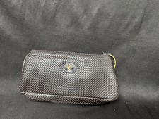 Vintage German Leather Pipe & Tobacco Pouch - Dual-Zipper Design, NOS Condition