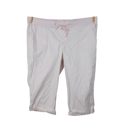 Lee Crop Capri Cargo Pants Plus 20W 41'' x 22'' Light Pink Stretch Waist