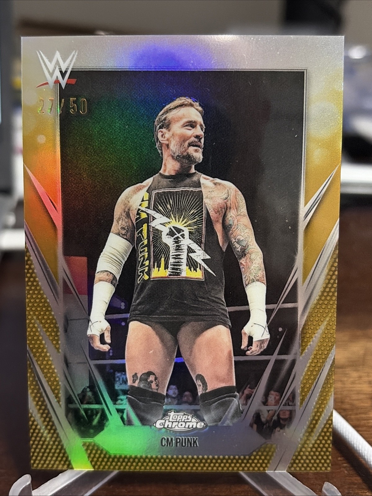 2026 Topps Chrome WWE CM PUNK True Gold Refractor /50 #49 Raw Best in the World