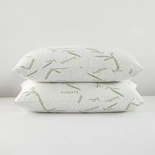Pack of 1&2 Bamboo Bed Pillow Orthopaedic Bounce Back Neck Back Support