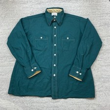 VTG Arrow Doubler Shirt 16 Large Green Dagger Point Disco Nik Mod Fairfield 70s